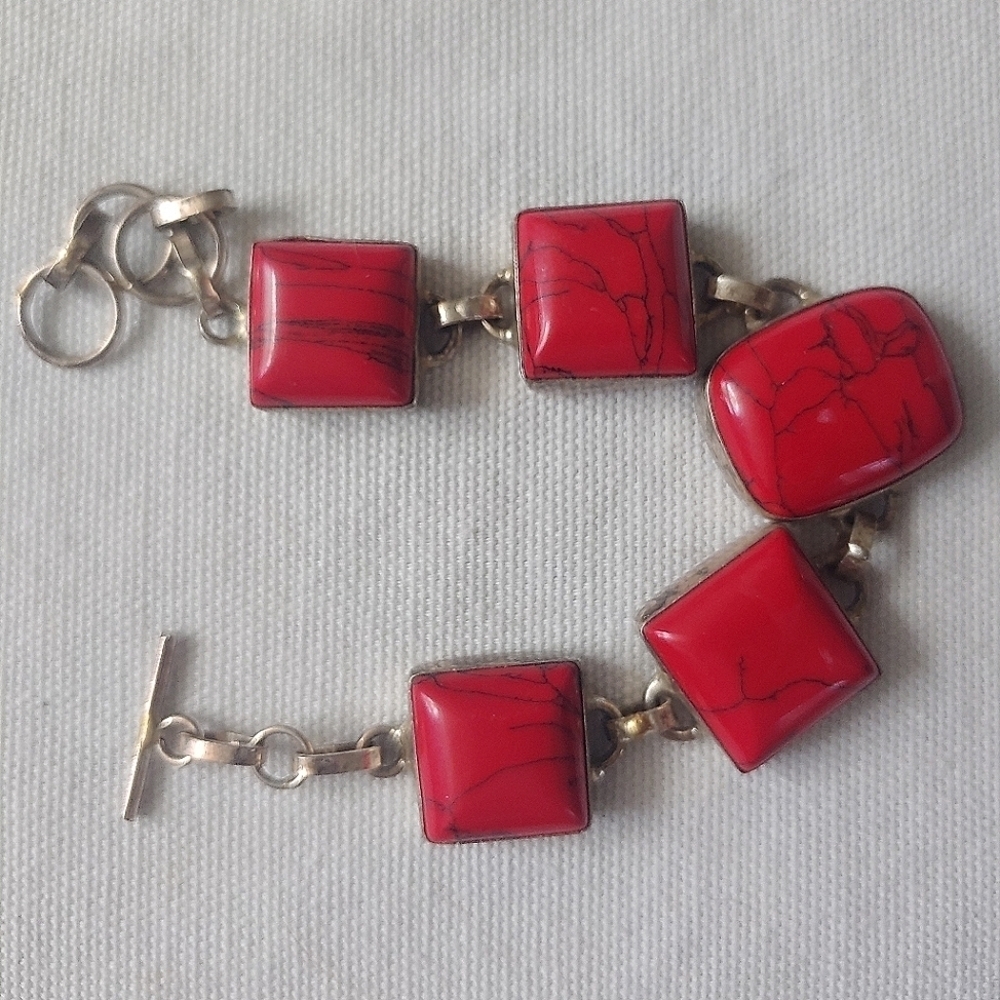 Red and Silver Bracelet